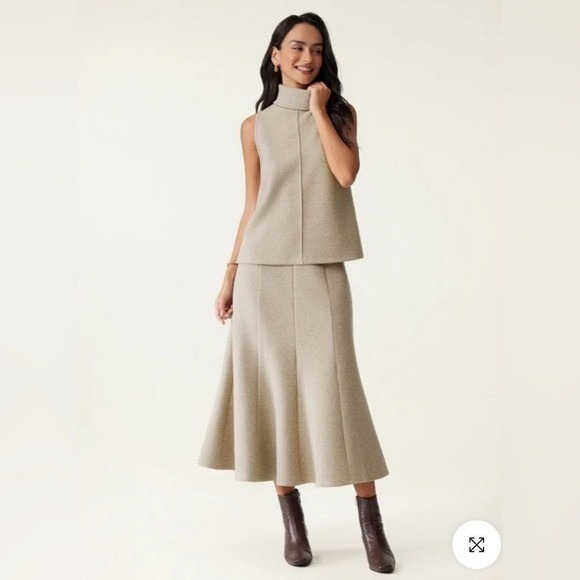 OGL FuzzLuxe Turtle Neck Split Hem Top heather Grey size small NWT - Picture 5 of 12